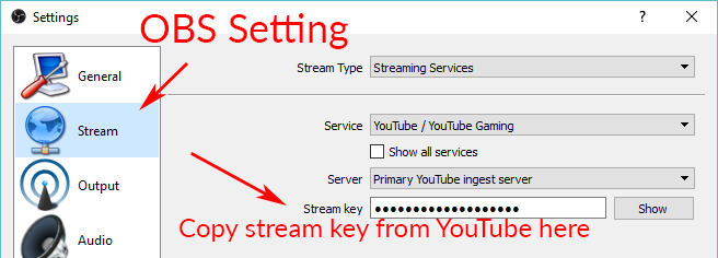 obs streamkey