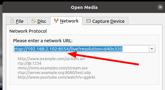 ethernet rtsp vlc config