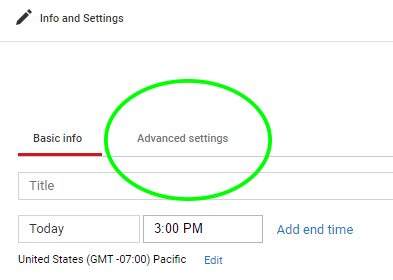 youtube advanced settings