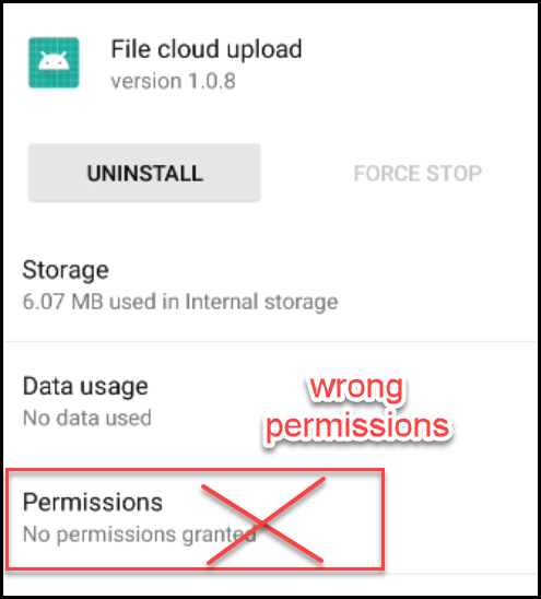wrong permissions